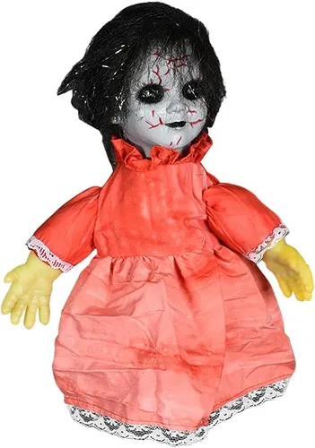 Vista 7 de Ochine Decoración de fantasma de Halloween, accesorios de muñeca de casa embrujada de miedo, control de voz para bebé, espeluznante caminando
