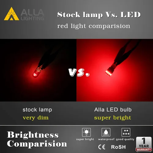 Vista 5 de Combo T10 168 194 Bombillas LED Rojo + Amarillo + Blanco Mapa Interior, Domo, Tronco, Luces de Marcador, Luces de Placa 2825 W5W 194NA 175 161