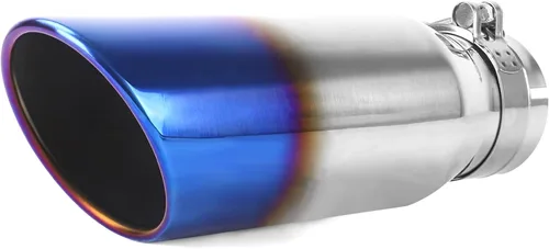 Vista 12 de Richeer Punta de escape de 4 a 10 pulgadas, entrada de 4 pulgadas, salida de 10 pulgadas, longitud total de 18 pulgadas, punta de escape de acero