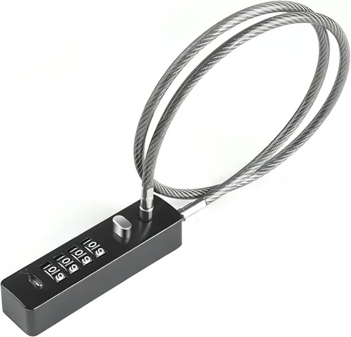 Vista 8 de Candado de cable combinado, con 3 cables de bloqueo de acero flexible de repuesto (9 pulgadas, 23.6 pulgadas, 47.2 pulgadas) – Cerradura de cuerda