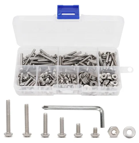 Vista 8 de binifiMux Kit surtido de tornillos Phillips 304 Stianless y tuercas hexagonales #2-56#4-40#6-32, 360 piezas #2-56#4-40#6-32, acabado liso