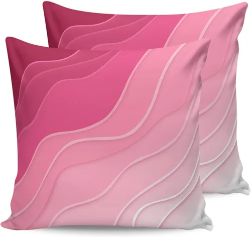 Vista 9 de Juego de 2 fundas de almohada de arte abstracto morado y gris de 16 x 16 pulgadas, modernas fundas de almohada cuadradas degradadas, fundas