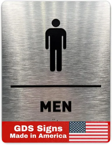 Vista 8 de GDS - Letrero de baño para baño con todo género, compatible con la ADA, accesible para silla de ruedas, iconos elevados y braille de grado 2