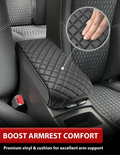 Vista 2 de KBH Funda para reposabrazos de consola central para Nissan Maxima 2009-2014 y Altima 2013-2018, cubierta protectora de la tapa de la consola Negro