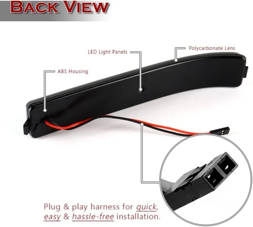 Vista 3 de Q1-TECH, lente ahumada dinámica ámbar LED espejo lateral luz intermitente compatible con Ford F-150 2009-2014, 2010 2011 2012 2013, luces LED