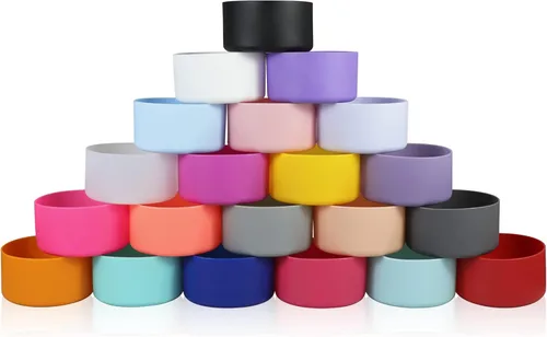 Vista 5 de VMINI - manga protectora de silicón, compatible con Hydro Flask y más botellas de agua, cubierta inferior antideslizante de 12 – 40 oz