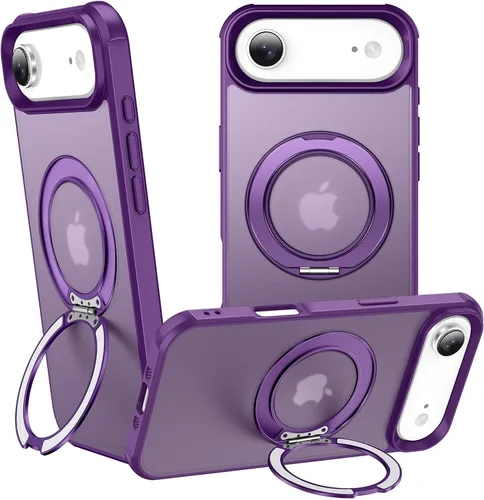 Vista 72 de Anillo giratorio magnético de 360° para iPhone 15 Plus, soporte de metal integrado y soporte de anillo, compatible con Magsafe, protección de grado