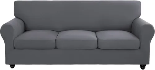 Vista 17 de SearchI Funda elástica para sofá, funda para sillón de 2 piezas con funda de cojín separada para silla, protector de muebles lavable para sala