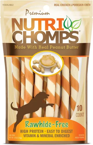 Vista 10 de NutriChomps - Golosinas masticables para perros de 5 pulgadas, fáciles de digerir, sin piel cruda, sabor a mantequilla de maní real y sabor real