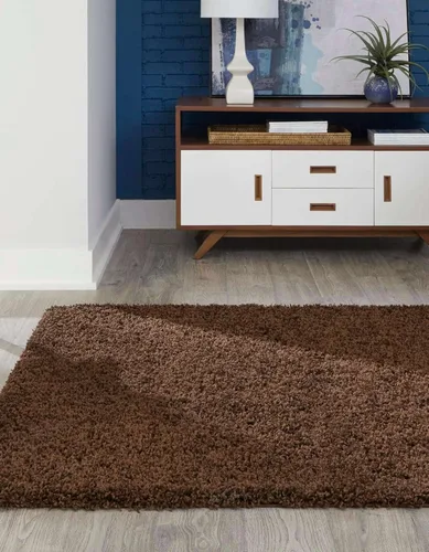 Vista 8 de New Area Rug - Contemporary - Shag - Modern - Soft - Indor - Carpet - Collection (9' x 12' Rectangle, Chocolate Brown) - 772
