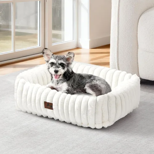 Vista 13 de Cama lavable para perros pequeños y medianos, cama rectangular ortopédica de forro polar de pana para mascotas con funda extraíble y parte inferior