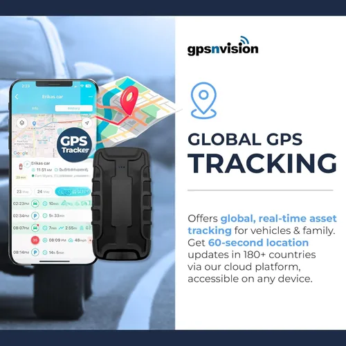 Vista 3 de Rastreador GPS para vehículos con batería integrada de 6 meses, rastreador GPS en tiempo real y alertas de velocidad, rastreador GPS magnético