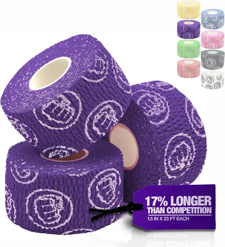 Vista 17 de WOD Nation Flexible Hook-Grip Athletic Tape – Easy-Tear, Sweat-Proof Thumb & Finger Strips for Weightlifting