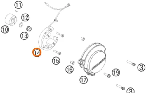 Vista 2 de KTM Nuevo OEM STATOR Asamblea 50 SX SXS MINI JR SR 2002-2018 45139004000