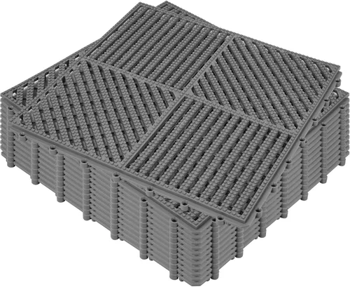 Vista 35 de ToLanbbt Cojín modular entrelazado 8P de 11.8 x 11.8 pulgadas, agujeros de drenaje de goma entrelazados antideslizantes para cubierta, ducha