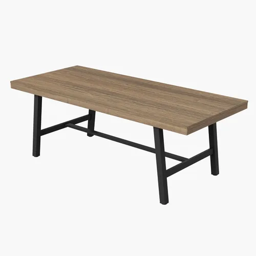 Vista 23 de GarveeHome Mesa de Comedor Industrial para 4-6 Personas, Mesa de Cocina de Madera de 63" de Largo con Marco de Metal Resistente y Acabado Negro