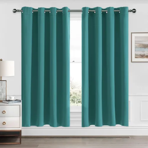 Vista 93 de CUCRAF - Juego de 2 paneles de cortinas opacas de 54 pulgadas, cortina con bolsillo para varilla y pestaña trasera, cortinas oscuras con aislamiento