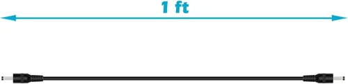 Vista 4 de Cable de alimentación de CC macho a macho, paquete de 4 unidades de 1 pie de 0.138 in x 0.053 in de enchufe de CC Cable adaptador de fuente