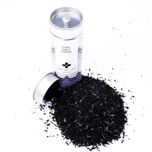 Vista 8 de Art of Tea Té orgánico Earl Grey Creme Lata de té artesanal de hojas sueltas de 2.5 onzas