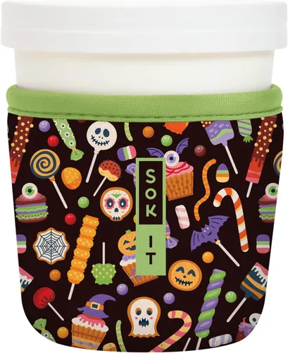 Vista 54 de Sok It IceCreamSok Cubierta de Neopreno Aislante (Floral Abstracto, Pintas de Helado Rectas)
