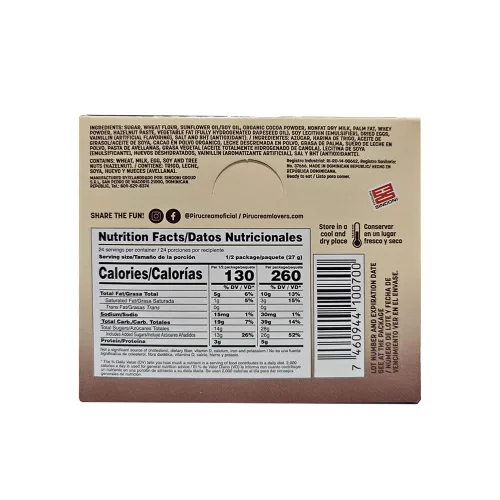Vista 3 de Pirucream Bites Chocolate Avellana 1.90 oz Paquete de 12, bocados de oblea rellenos de crema premium con textura crujiente crujiente, suave crema