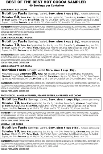 Vista 6 de Best of The Best Pods compatibles con 2.0 Keurig K Cup Brewers Variedad Sampler de cacao surtido, 5 tazas de cada sabor, chocolate caliente, 40