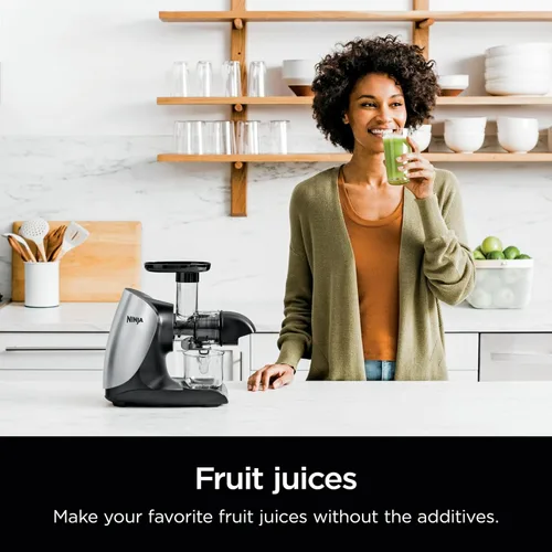 Vista 6 de Ninja Cold Press Juicer Pro, exprimidor de masticación lenta con control total de pulpa, potente motor silencioso de 150 W, fácil de limpiar, sin