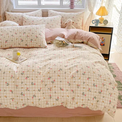 Vista 9 de LIWHENHAO Juego de funda de edredón, 100% algodón, estampado de dibujos animados para niños (zanahoria bebé, individual (68 x 86 pulgadas)