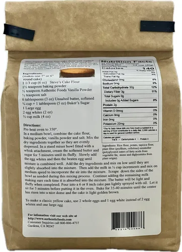 Vista 2 de Authentic Foods Steve's - Mezcla de harina de pastel sin gluten, 3 libras