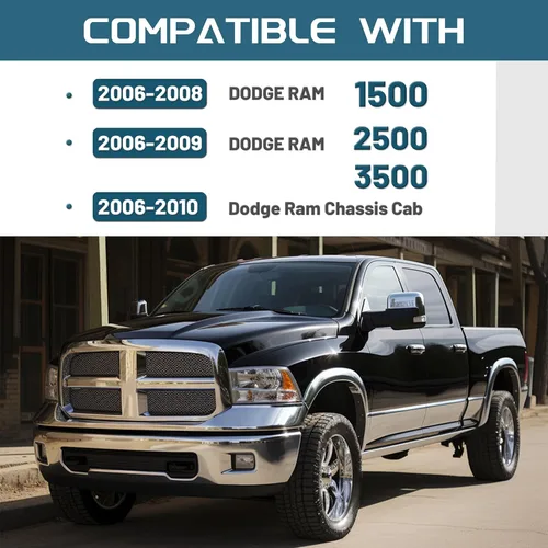 Vista 2 de KUAFU Kit de tablero de doble DIN compatible con Dodge Ram 1500 2500 3500 2006-2010 chasis Cab Crew Cab Pickup Radio Dash Kit de instalación