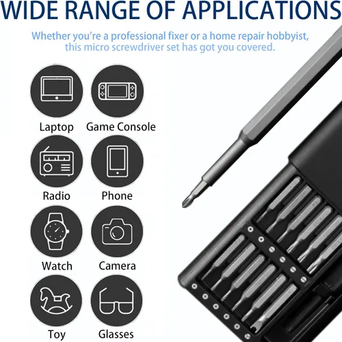 Vista 4 de 24 in 1 Mini Magnetic Small Screwdriver Set, Precision Screwdriver Set for Phone, Computer, Watch, Laptop, Macbook, Game Console, Eyeglass
