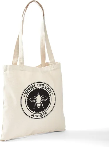 Vista 6 de CafePress Honey Bees Tote Bag Natural Canvas Tote Bag, Bolso de compras de tela, Caqui