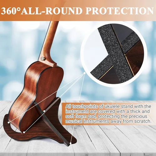 Vista 3 de Soporte para ukelele, soporte para instrumentos, soporte de mandolina portátil, accesorio para ukelele