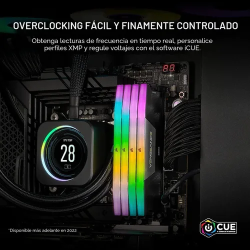 Vista 5 de CORSAIR Vengence RGB DDR5 RAM 32 GB (2 x 16 GB) 6000 MHz CL36-44-44-96 1.35V Intel XMP 3.0 Memoria de computadora - Negro (CMH32GX5M2E6000C36)