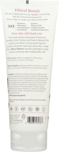 Vista 2 de Derma E Loción corporal protectora de karité de rosa mosqueta y almendras, libre de crueldad, 8 onzas (paquete de 1)