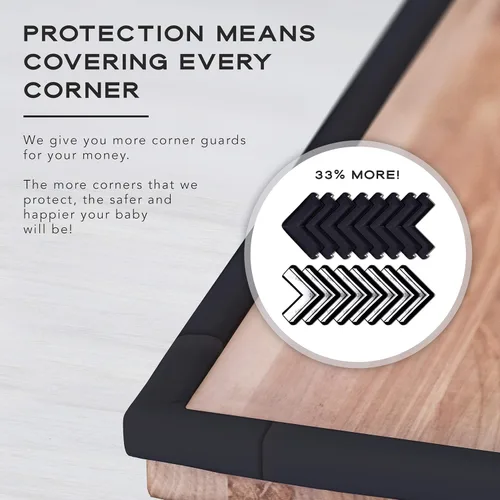 Vista 5 de Bebe Earth - Juego de protectores de bordes y esquinas a prueba de bebés (16 esquinas), parachoques de seguridad, muebles y mesas a prueba de niños