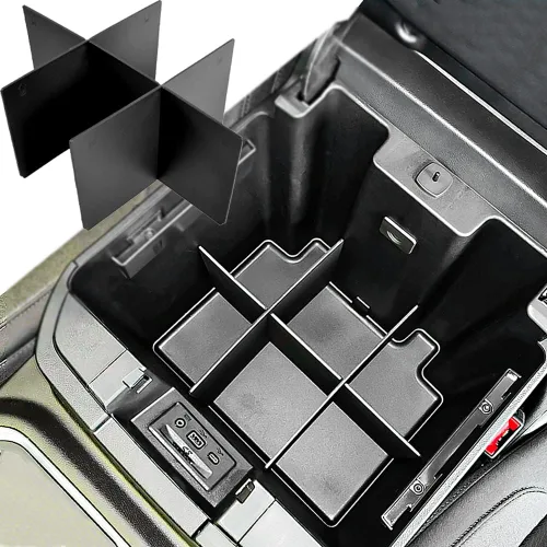 TACOBRO Divisores organizadores de consola central para GMC Sierra 2019-2022/Chevy Silverado 1500 accesorios/Chevy Silverado 2020-2023/GMC Sierra