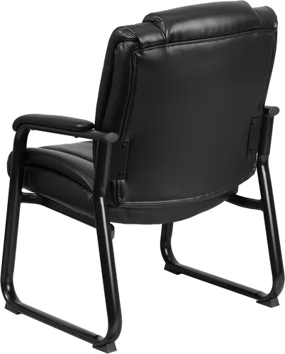 Vista 7 de EMMA + OLIVER Sillas de recepción Sillas laterales LeatherSoft negras para recepción y oficina