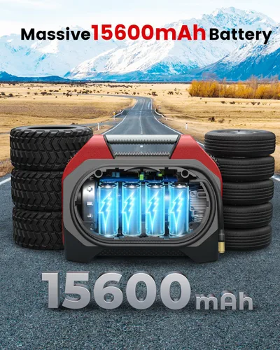 Vista 4 de ETENWOLF Vortex S6SE Inflador de Neumáticos Inalámbrico Compresor de Aire Portátil, Bomba de Aire de 160 PSI para Neumáticos de Automóvil