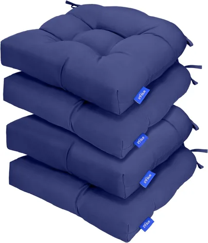 Vista 134 de Cojines de mimbre copetudos de 3 piezas para muebles de patio, cojines de mimbre para sillas de exterior con lazos, cojines de mimbre repelentes al