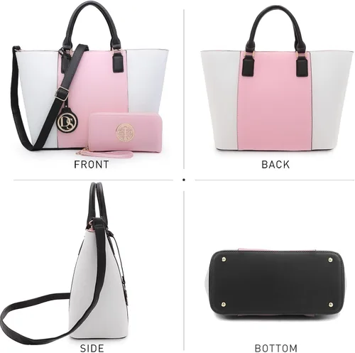 Vista 4 de Dasein Satchel Purse Handbag for Women Large Shoulder Work Tote Bag With Matching Wallet