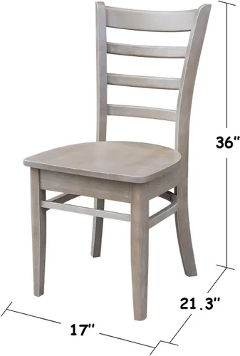 Vista 49 de IC International Concepts Juego de dos sillas auxiliares Emily, color nogal/carbón lavado