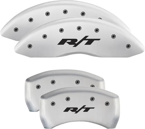 Vista 64 de MGP Caliper Covers 12162SCLBBK - Juego de 4 fundas de freno negras para Dodge Challenger 2011-2020 (pinza delantera de pistón dual) grabadas