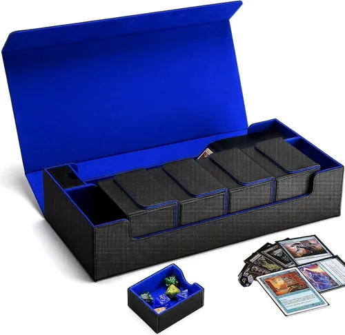 Vista 10 de Estuche de almacenamiento prémium para tarjetas coleccionables TCG, caja con capacidad para más de 800 tarjetas con funda para MTG, YuGiOh, Uno