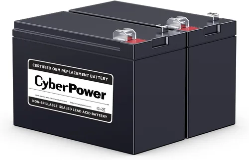 CyberPower RB1270X2C - Cartucho de batería de repuesto para UPS, sin mantenimiento, instalable por el usuario, 12V/7Ah
