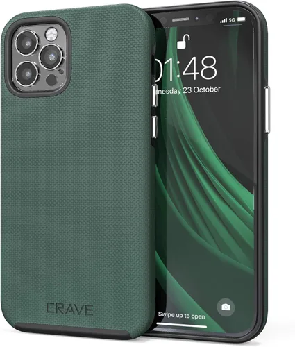 Crave Funda para iPhone 12, iPhone 12 Pro, funda de protección dual para iPhone 12/12 Pro (6.1 pulgadas), color verde bosque