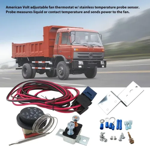 Vista 5 de Kit de cables de relé de control de 3 pines de termostato de ventilador eléctrico de 12 V ajustable