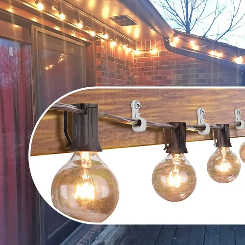 Vista 2 de SELEWARE 20 ganchos Q-Hanger, luces de Navidad para el hogar con tornillo Phillips para garaje, fiesta de Año Nuevo, al aire libre, alambre de fácil