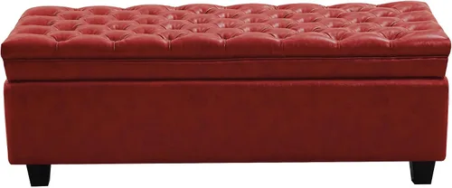 Vista 11 de WUTUTUEE Banco Otomán de Almacenamiento de Tela de 51", Banco Otomán de Almacenamiento Rectangular Tapizado para Pie de Cama, Banco Acolchado