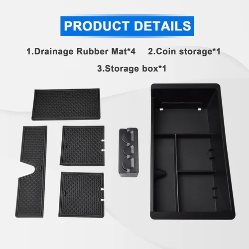 Vista 3 de EDBETOS - Bandeja organizadora de la consola central compatible con accesorios GMC Sierra 1500/Silverado 1500 2014-2018 / Silverado 2500/3500 HD